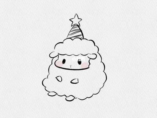 可爱小绵羊(步骤)_简笔画_临摹_手绘_画个简笔画_文化