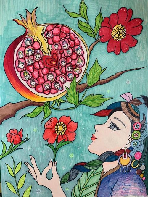 民族团结进步宣传月|"石榴籽一家亲"青少年主题画报作品展