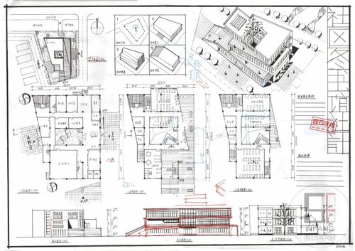 建筑考研快题抄绘学习-学校图书馆_建筑_图书馆_学习
