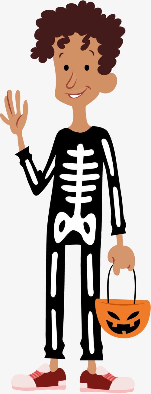 万圣节骷髅衣服小人