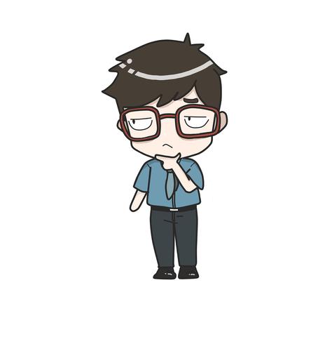 男孩表情图-思考
