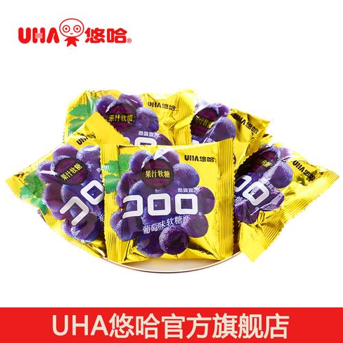 uha悠哈旗舰店酷露露葡萄味果汁软糖 110g休闲零食 *2件
