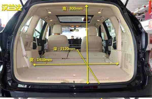 我们看看汉兰达后备箱尺寸