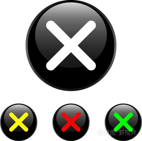 带有光泽的 web 按钮删除标志