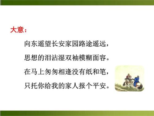 《逢入京使》ppt课件