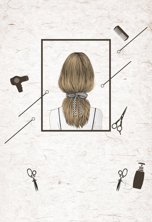 理发宣传海报背景免抠素材免费下载_觅元素51yuansu.