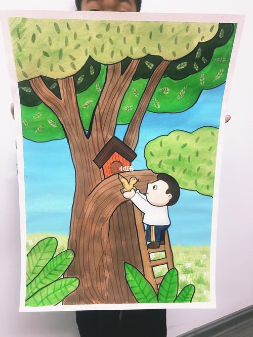 爱鸟护鸟插画92_插画_文化_绘画