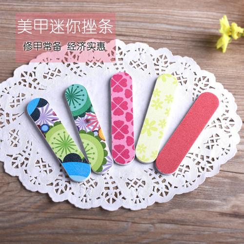 购客美甲用品迷你小挫条磨砂搓抛光条双面海绵挫指甲锉条美甲工具易购