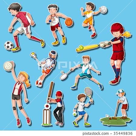 图库插图: people doing different types of sports