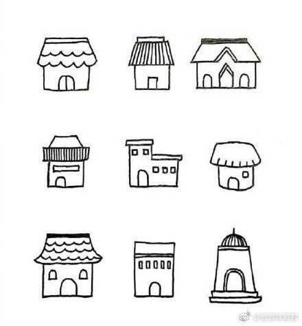 社区里的设施标志简笔画