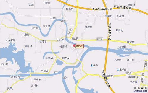 蚌埠怀远县地图