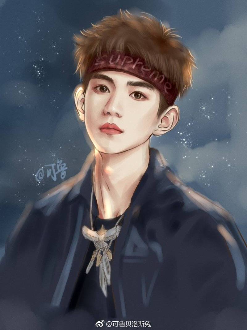 王源分享190404饭绘王源动漫图硬朗帅气刚爆全场