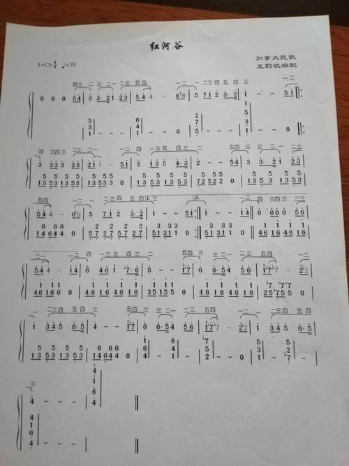 《红河谷》简谱