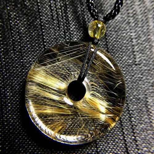 丹利水晶 钛晶/发晶吊坠 钛晶雕刻貔貅吊坠 钛晶水滴吊坠