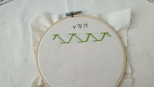 一百种刺绣基础针法教程(四)v字绣