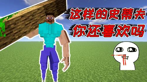 我的世界:因为史蒂夫天天挖矿砍树,变成了有腹肌的彪形大汉!