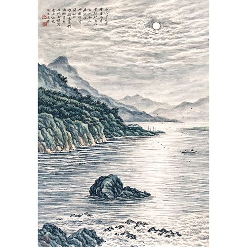 月下泛舟