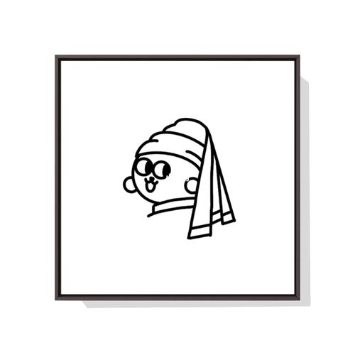 世界名画-《带珍珠耳环的熊熊子》