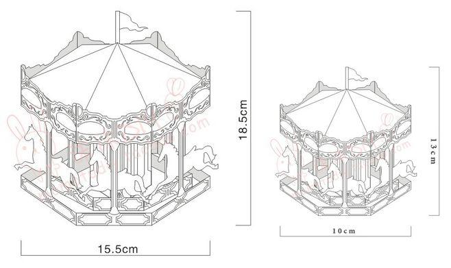 3d立体旋转木马纸雕模型拼装纸模型 diy手工制作创意女生生日礼物