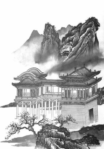[转载]工笔线描山水画谱欣赏——楼阁篇