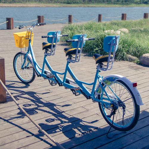 欧派帝多人自行车亲子三人骑自行车单车脚踏景点出租观光自行车商品