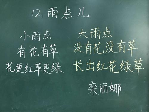 栾丽娜老师的板书《雨点》