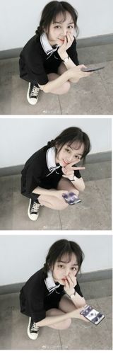 微博@只能亲一口哦,这三张图片都见过吧啊哈哈,这个小姐姐笑起来超级