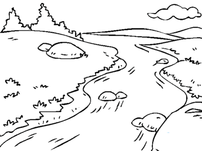 儿童自然公园简笔画