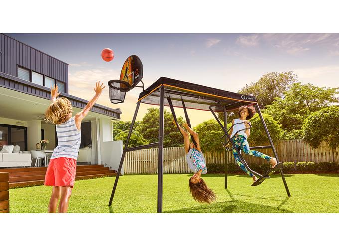 shooting hoops and bouncing at the same time isn"t just fun.