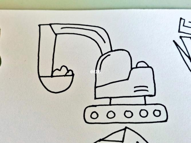 幼师day231---简笔画:挖掘机_简笔画_挖掘机_幼师_文化_绘画