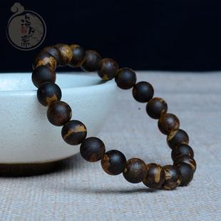 沉水越南芽庄奇楠沉香手串白奇楠单圈手链8毫米奇楠佛珠链天然