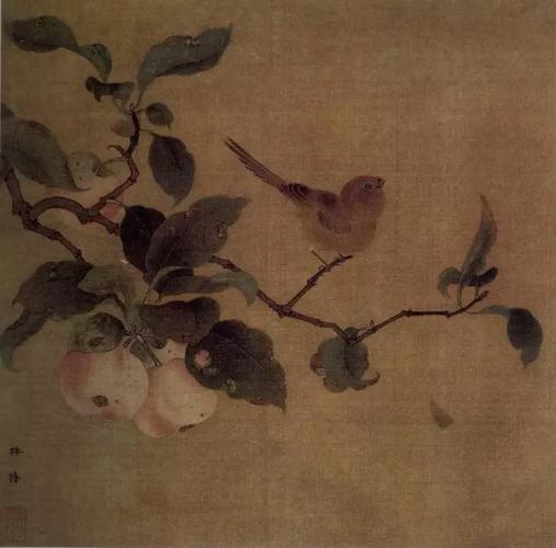 传黄筌《苹婆山鸟图》,北宋