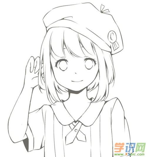 动漫少女简笔画大全_动漫人物女生简笔画