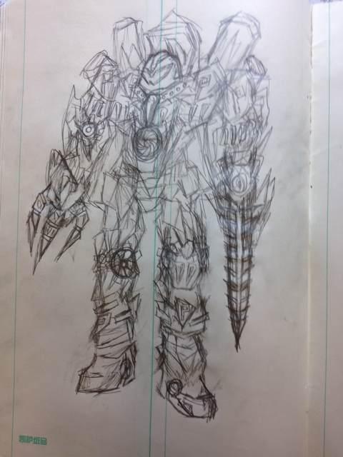 帅气机甲铅笔画吉吉影音  危险流浪者机甲简笔neca环太平洋第4波 危险