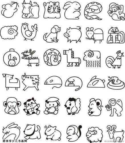 12生肖动物简笔画图片