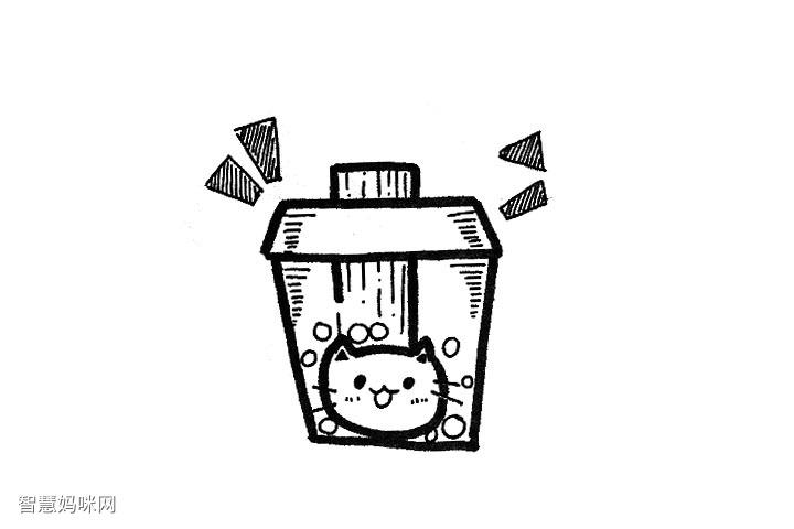 秋天的第一杯奶茶简笔画图片