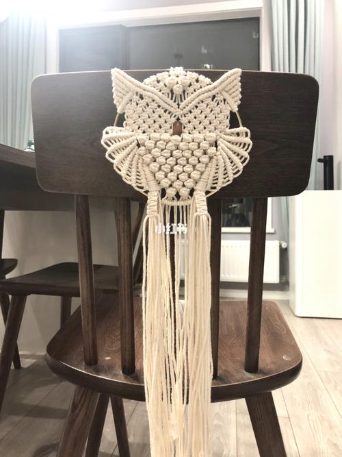 手作|手编猫头鹰挂毯(米色)_米色_我的手工日常_兴趣爱好_手工