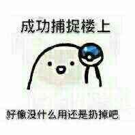 成功捕捉楼上,好像没什么用还是扔掉吧_扔掉_捕捉_楼上表情