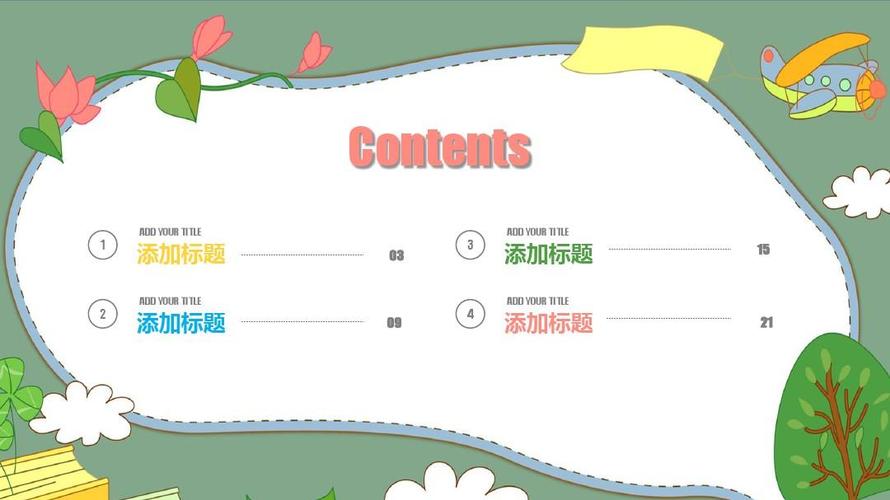 ppt模板:可爱卡通简约清新教育成长培训课件汇报(适用