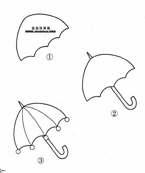 雨伞简笔画画法图解