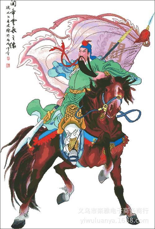 贴砖树脂方钻5d钻石画满钻钻石秀十字绣 骑马关公人物系列