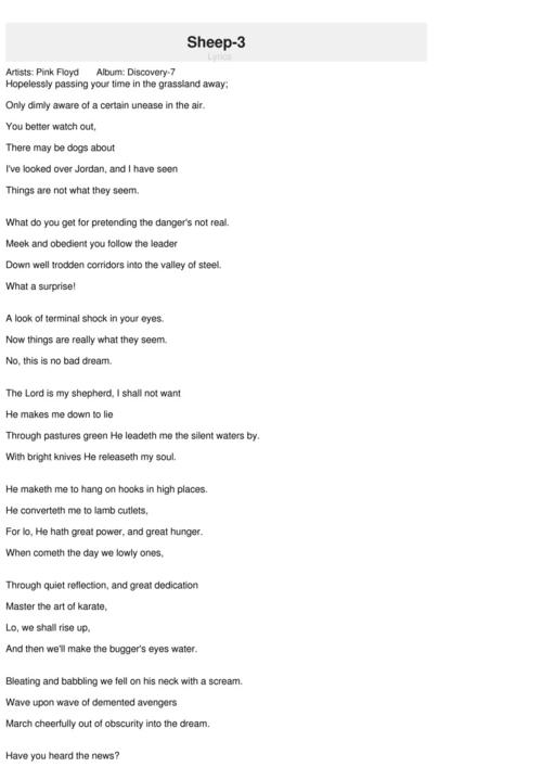 sheep-3 (羊 3) 歌词