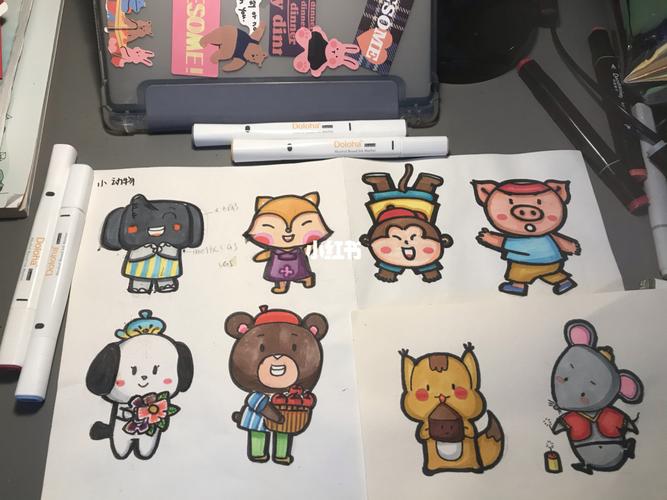 幼师考编简笔画动物篇|穿衣服的小动物们_简笔画_幼师