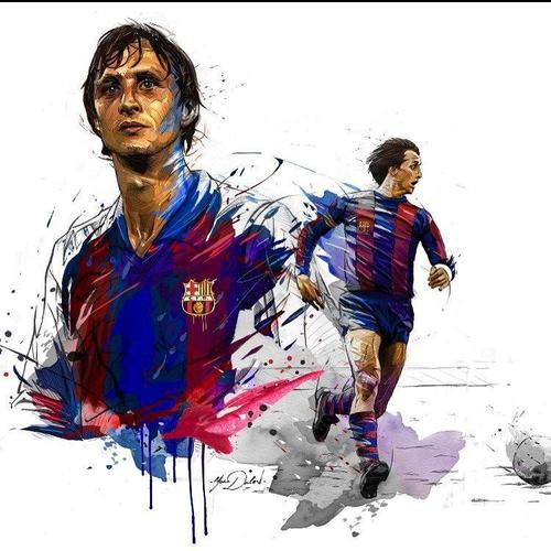 c罗梅西等足球明星手绘图