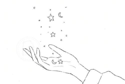 水彩线稿手绘手部素材练习画画教程卡通插画手帐