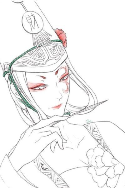 妖娆人物简笔画