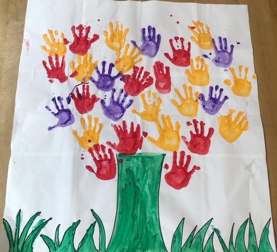 创意的手掌印大树