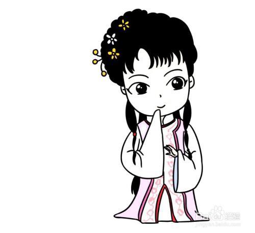 红楼梦林黛玉卡通简笔画