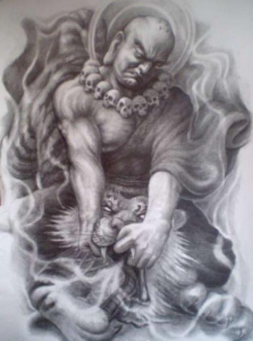 罗汉纹身图案——最有名的北京纹身店东方印记收集整理.