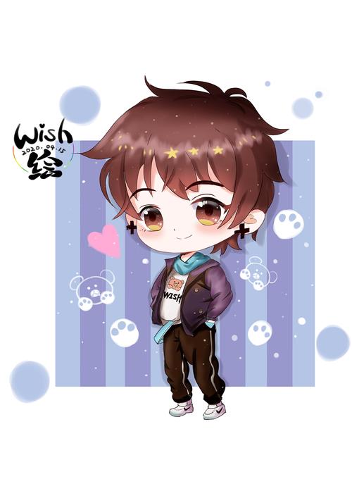 q版人物 卡通动漫小男孩 板绘|动漫|单幅漫画|唯时